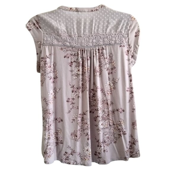 Cloth & Bloom Top Size 2X Floral Print Lace Detail Sleeveless Mauve Boho Blouse - Picture 7 of 11